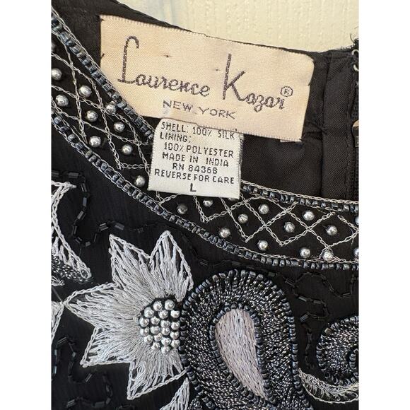 Vintage Kazar Women’s Large Beaded, Sequined, Embroidered Long Sleeve Top, Zip - Picture 3 of 16